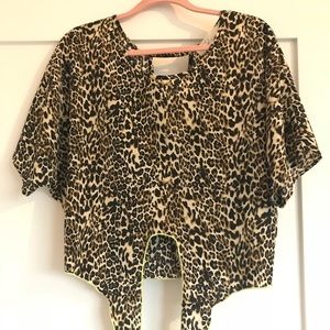 Vintage Havana cheetah tie front top